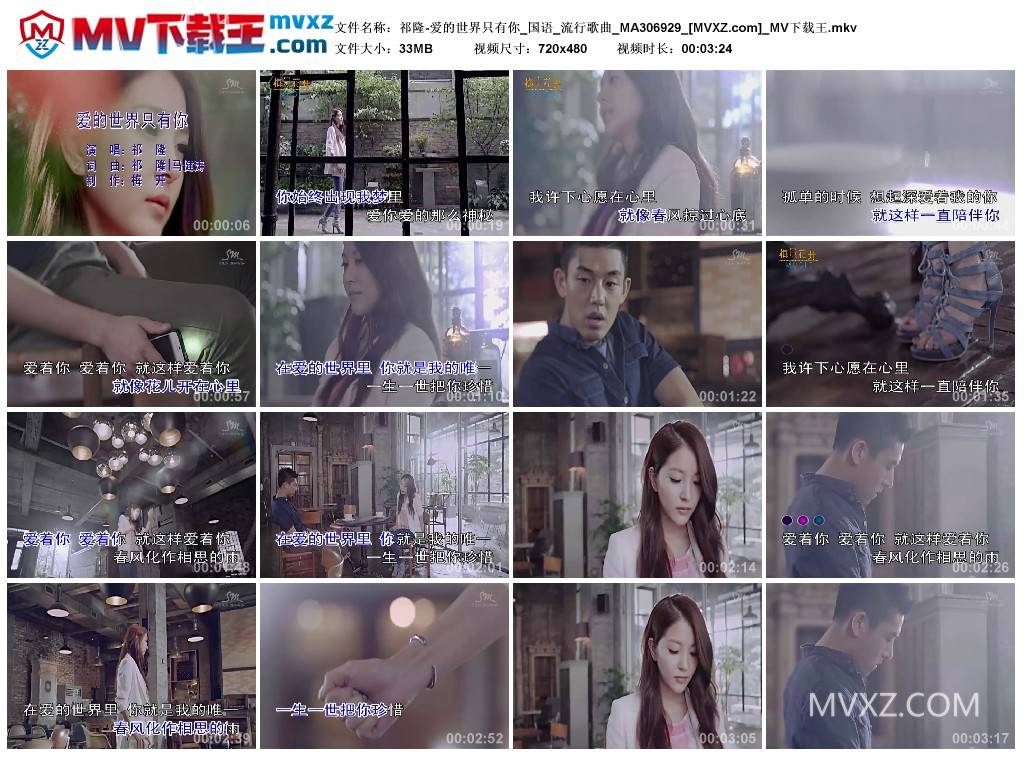 祁隆-爱的世界只有你_国语_流行歌曲_MA306929